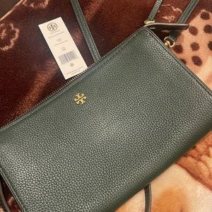 Tory Burch dark green BLAKE SLIM CROSSBODY bag